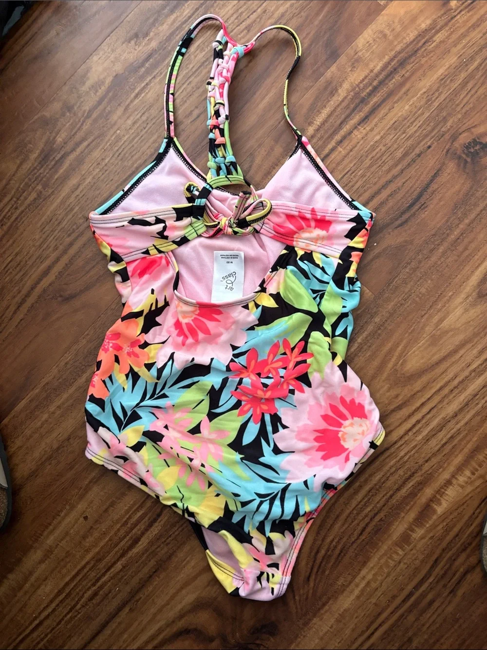 art class Pink Tropical Floral One-Piece Swimsuit